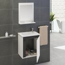Ver imagem 5 de Conjunto Gabinete de Banheiro com Cuba e Espelheira Suspenso 44cm Apollo Branco/Cinza