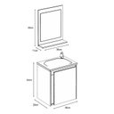 Ver imagem 3 de Conjunto Gabinete de Banheiro com Cuba e Espelheira Suspenso 44cm Apollo Branco/Cinza