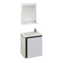 Ver imagem 2 de Conjunto Gabinete de Banheiro com Cuba e Espelheira Suspenso 44cm Apollo Branco/Cinza
