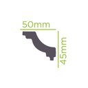 Ver imagem 4 de Rodateto de Poliestireno 4,5CMX50MM Liso 2,0 Metro Linear Branco Graddus