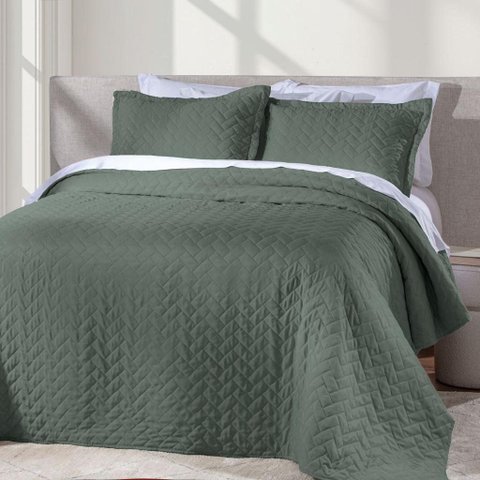 Cobre-leito Atualle Corttex Casal 2,20 X 2,40 Liso com Porta-travesseiro