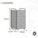 Ver imagem 4 de Gaveteiro Industrial Criare com 3 Gavetas Design Moderno Preto