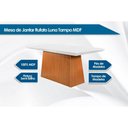 Ver imagem 2 de Mesa de Sala Jantar Luna C/ Tampo 180x90cm Madeirado Vidro Canto Curvo - Imbuia/ripado 3d/off White