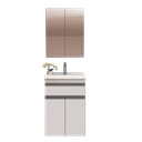 Ver imagem 2 de Gabinete de Banheiro 50cm com Lavatório e Armário Ref 501