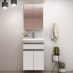 Gabinete de Banheiro 50cm com Lavatório e Armário Ref 501