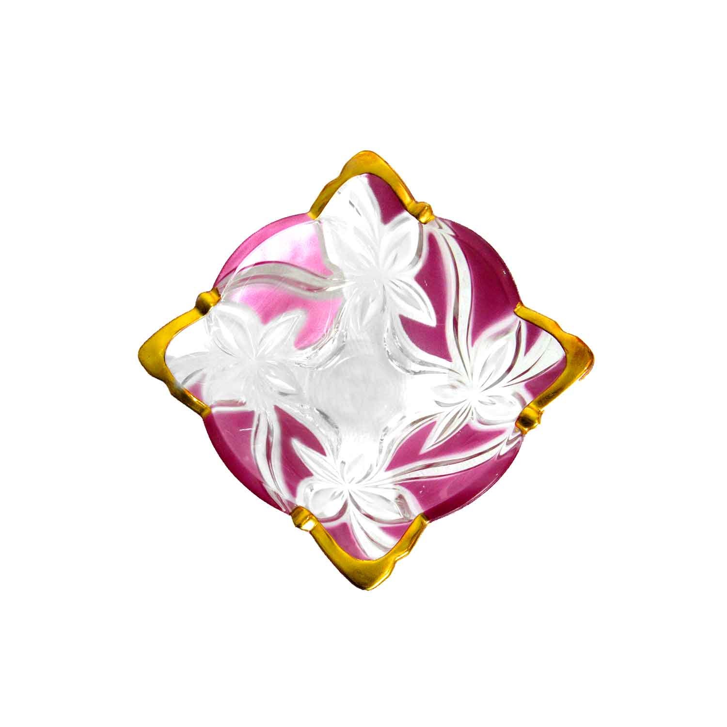 Jogo com 6 Bowl para Sobremesa Rosa com Bordas Dourada - 28x38x21cm Prime Home Decor 36963 - 3