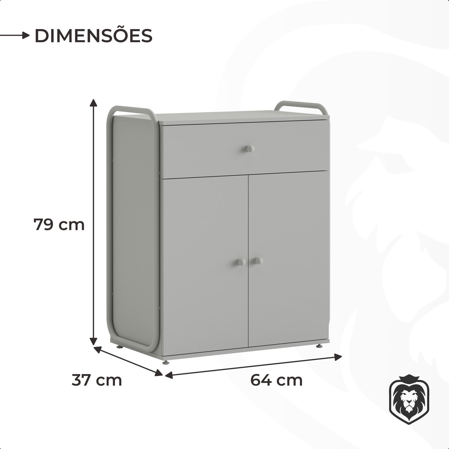 Armário Multiuso Baixo com 2 Portas 1 Gaveta Criare - 4