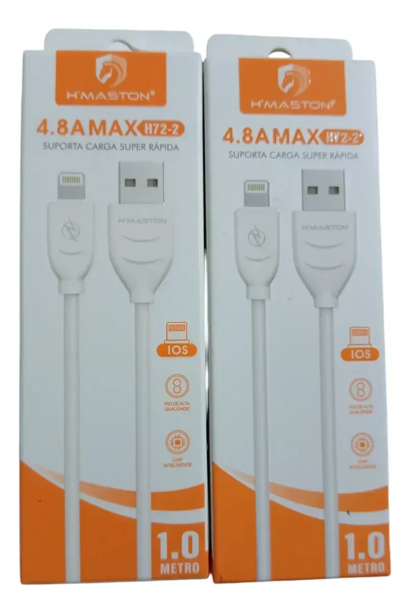 Ver imagem 2 de Cabo para Celular Smartphone Usb Tipo Ios - 01 Metro Turbo 4.8a - Dados Ultra Performance Rápido - P