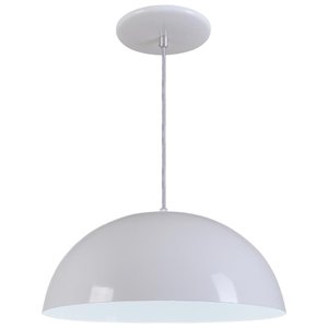 Pendente Meia Lua 50cm Luminária Branco