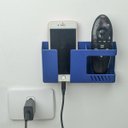 Ver imagem 2 de Suporte Duplo Celular Controle Remoto Fixação Adesivo Parede:Azul