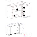 Ver imagem 3 de Armário de Cozinha Aéreo de Canto Veneza Multimóveis MP3742.898 Preto/Branco