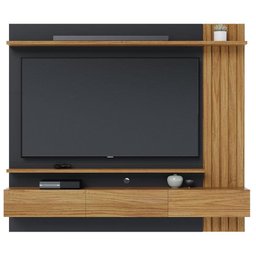 Painel para Tv Home Suspenso Ambiente Juriti 1.8 Noce Milano Preto Acetinado – Colibri - 2