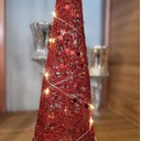 Ver imagem 3 de Árvore Cone Cotton Glitter Vermelho Iluminada Fio de Fada LED 10 Lâmpadas à Pilha 40cm - Magizi