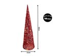 Ver imagem 2 de Árvore Cone Cotton Glitter Vermelho Iluminada Fio de Fada LED 10 Lâmpadas à Pilha 40cm - Magizi