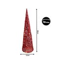 Ver imagem 2 de Árvore Cone Cotton Glitter Vermelho Iluminada Fio de Fada LED 10 Lâmpadas à Pilha 40cm - Magizi