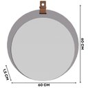 Ver imagem 3 de Espelho Decorativo 60x60cm com Alça em Couro Bella Yescasa