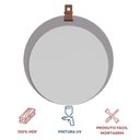 Ver imagem 4 de Espelho Decorativo 60x60cm com Alça em Couro Bella Yescasa