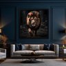 Quadro Decorativo 1 Tela Animais Leão Empoderado Caminhando sobre As Pedras com Sol - 2