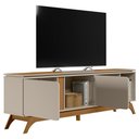 Ver imagem 2 de Rack Bancada Decorativo Hiro Mdp/mdf Tv até 70 Polegadas com Nichos Nature/off White G77 - Gran Belo