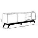 Ver imagem 4 de Rack Bancada Decorativo Hiro Mdp/mdf Tv até 70 Polegadas com Nichos Nature/off White G77 - Gran Belo