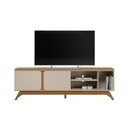 Ver imagem 5 de Rack Bancada Decorativo Hiro Mdp/mdf Tv até 70 Polegadas com Nichos Nature/off White G77 - Gran Belo