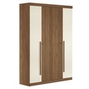 Ver imagem 2 de Guarda-roupa Casal Buriti 4 Portas 2 Gavetas Ripado Flex Jatoba/areia 16244 - Santos Andirá