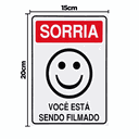 Ver imagem 2 de Combo 6 Placas De Sinalização Sorria Você Está Sendo Filmado 15x20 Acesso - P-26 F9e