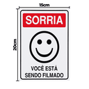 Ver imagem 2 de Combo 6 Placas De Sinalização Sorria Você Está Sendo Filmado 15x20 Acesso - P-26 F9e