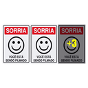 Ver imagem 1 de Combo 6 Placas De Sinalização Sorria Você Está Sendo Filmado 15x20 Acesso - P-26 F9e