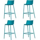 Ver imagem 1 de Kit 4 Banquetas Ipanema Média Fratini 86,50 Cm (altura) em Polipropileno Base Aço Azul Sonho