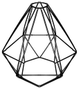 Ver imagem 1 de Cupula de Aramado Diamante Preto para Pendente e Abajur G