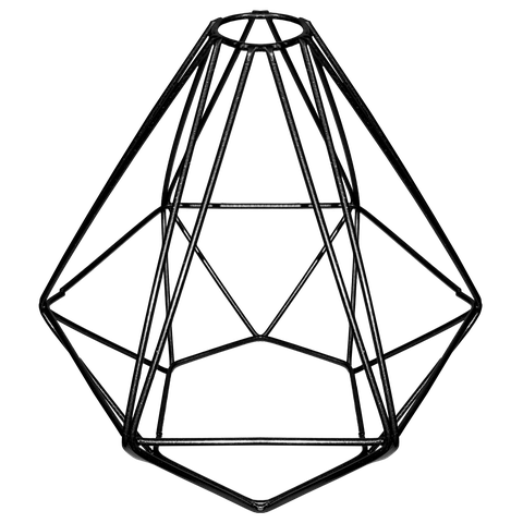 Cupula de Aramado Diamante Preto para Pendente e Abajur G