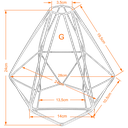 Ver imagem 2 de Cupula de Aramado Diamante Preto para Pendente e Abajur G