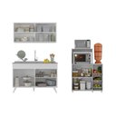 Ver imagem 3 de Armário de Cozinha Compacta com Gabinete Pia e Balcão para Forno e Micro-ondas Multimóveis Mp2254