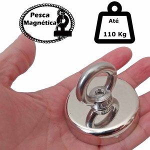 Imã De Neodímio Pesca Magnetica Até 110 Kg De Tração Facil Negocio Importadora Pescad60p110kg