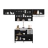 Cozinha Americana Modulada Balcão 120cm para Pia Sem Tampo 2 Armários Geladeira 1 Aéreo 3 portas 120cm Compacta 5 Peças Paris - 5