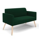 Ver imagem 1 de Sofá 2 Lugares Namoradeira Pé Palito Natural Marisa Bouclê Verde D03 - D’Rossi