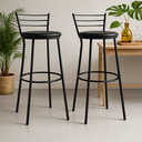 Ver imagem 1 de Banqueta Preta Industrial Gourmet - Balcão, Cozinha, Varanda - Kit 2