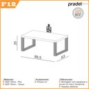 Ver imagem 3 de Mesa de Centro Estilo Industrial 89,5x53cm 100% Mdf F12 Pradel Móveis-freijó/preto Fosco