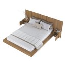 Ver imagem 6 de Cama Casal Queen Suspensa com LED, Cabeceira e Mesas de Apoio 140/160 Zurique Marrom/Mel Yescasa