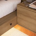 Ver mais imagens de Cama Casal Queen Suspensa com LED, Cabeceira e Mesas de Apoio 140/160 Zurique Marrom/Mel Yescasa