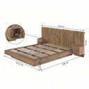Ver imagem 3 de Cama Casal Queen Suspensa com LED, Cabeceira e Mesas de Apoio 140/160 Zurique Marrom/Mel Yescasa