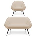 Ver imagem 1 de Kit 01 Namoradeira 02 Lugares e 01 Poltrona Giovana Corino Pés Palito de Ferro - D'Rossi