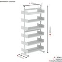 Ver imagem 4 de Estante Biblioteca Dupla 12 Pratelheiras Aço Cinza