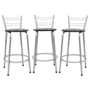 Ver imagem 1 de Kit 3 Banquetas para Balcão Flórida Prata 60cm Cozinha Gourmet Bistrô Bancada Piscina Área de Lazer