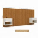 Ver imagem 3 de Cabeceira Casal Queen com 2 Mesas de Cabeceira LED 3500k e Tomadas 100% MDF Ayla