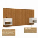 Ver imagem 7 de Cabeceira Casal Queen com 2 Mesas de Cabeceira LED 3500k e Tomadas 100% MDF Ayla