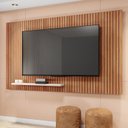 Ver imagem 1 de Painel para TV até 70 Polegadas MDF 180CMX120CM Frisos Decorativos Valença Marrom