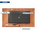 Ver imagem 5 de Painel para TV até 70 Polegadas MDF 180CMX120CM Frisos Decorativos Valença Marrom
