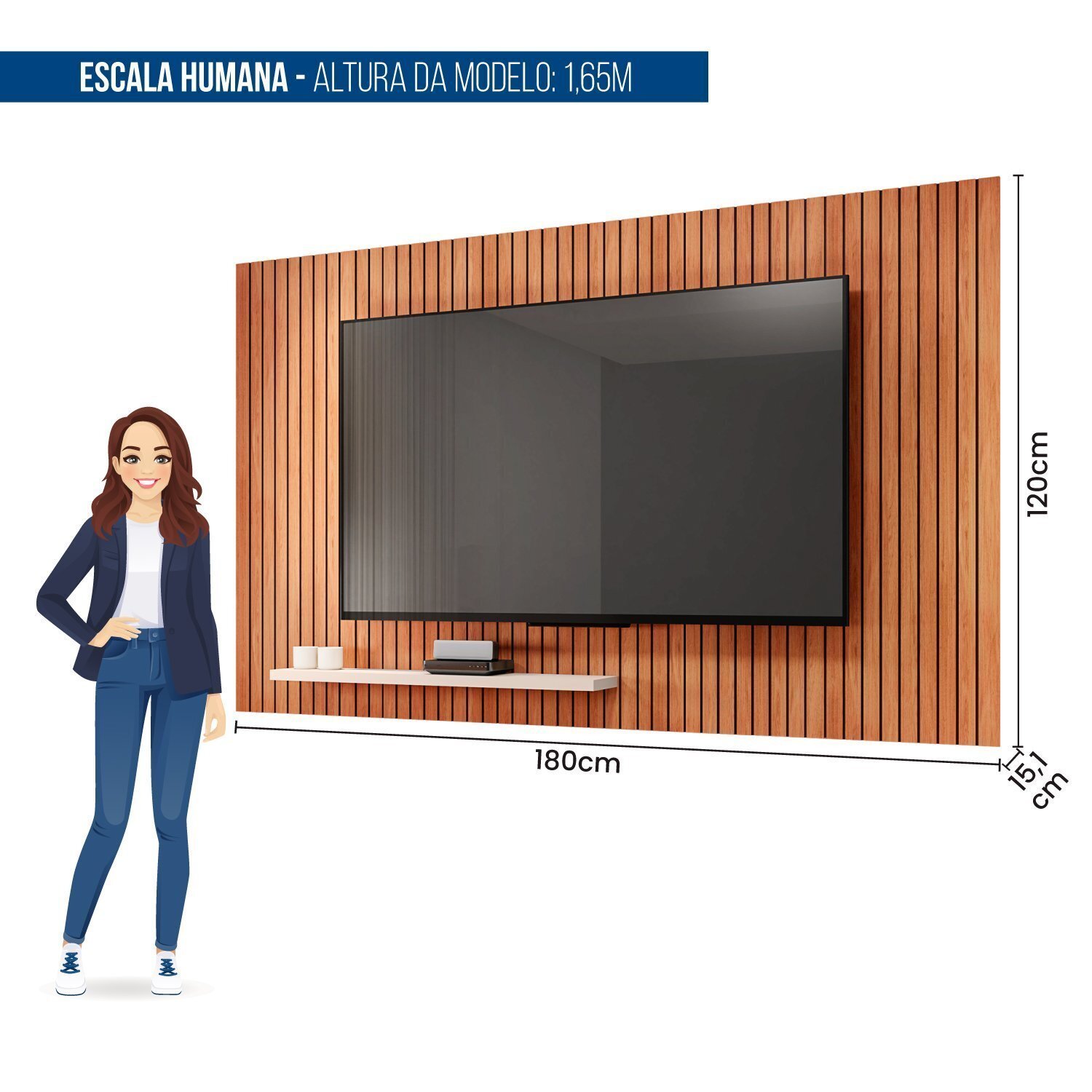 Painel para Tv até 70 Polegadas Frisos Decorativos Valença - 4